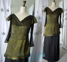 Concert outfit for cellist musician, tunic jacket and skirt  