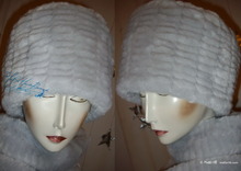 elegant hat 58-59, white gray pearl faux fur, 2012 winter