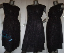 party black dress, M, silver and fushia sequins, night