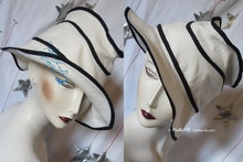 summer hat, 58-59/L, marine wave and sand, retro Side, elegant eccentric