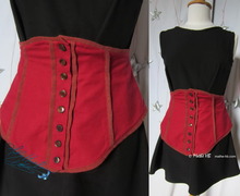 waist-belt, dress-ornamental-belt, 38-40-S, waist-belt, red-brickred, linen and cotton