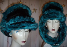 schapka, faux fur-turquoise-black, eccentric-style