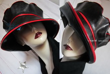 rain hat, black-ebony and red, 58-59/L, 2013 eccentric-retro-style