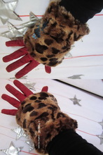 winter cuffs, leopard heat-wrists, chestnut and caramel
