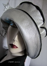 rain hat, black and pearly pearl silver, 56-57-58cm/M-L