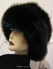 winter hat, iridescent plum-black faux-fur, eccentric elegant hats