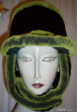 schapka, cap, faux fur, futuristic, flash-green 