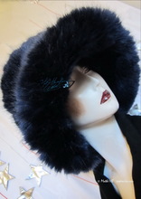 Hat, night marinates iridescent blue, 56-59/M-L, faux-fur, 2013-winter