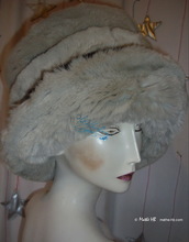 Hat, eccentric-retro, Fake Fur, black-sand-white 