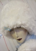 chapka, wolf white, XXL faux-fur winter hat, wedding ceremony