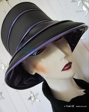 rain hat, black and purple lila, 60-61/XL