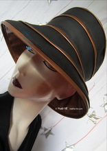 rain hat -Venitia- 58-59/L, black and gold bronze