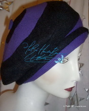 béret bonnet noir anthracite et violet, chapeau de printemps, S-M