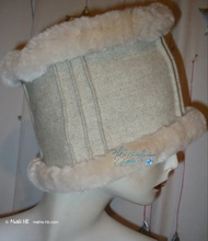 peace and love winter hat, M, white cream wool, party, night