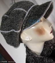 casquette blanc et noir, casquette laine M-XL
