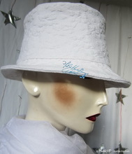hat, white vintage-cotton, boutis-embroidery, L
