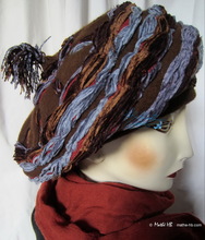 winter-hat, chocolate-wol chestnut-gray-blue son-velvet, style-Mongolian