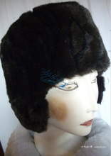 futuristic-retro hat, 55/S, black-coffee, chocolat-brown faux-fur