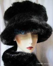 winter hat, the lady in black, woman winter headgear