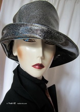 rain hat, silver sequins black, XL, rain in city